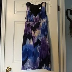 Small 100% purple/black/blue/gray silk tank dress